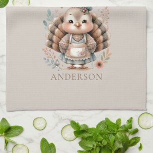 Holiday Turkey Add Custom Text Kitchen Towel
