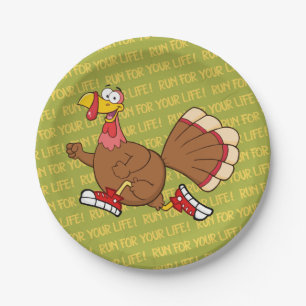Holiday Turkey Cartoon Paper Plates