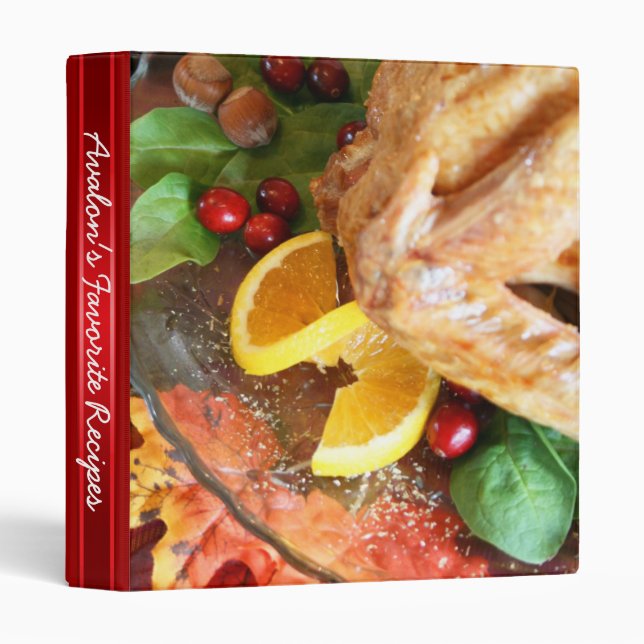 Holiday Turkey Favorite Recipe 3 Ring Binder (Front/Spine)