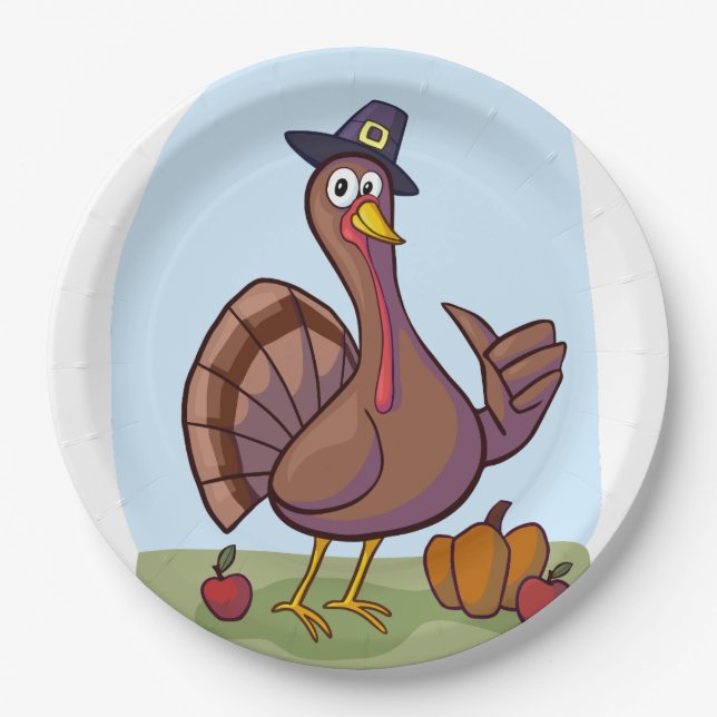 holiday turkey paper plates (Front)