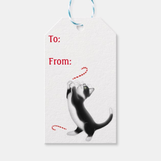 Holiday Tuxedo Cats Christmas Gift Tags