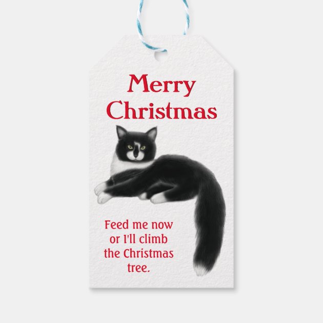 Holiday Tuxedo Cats Christmas Gift Tags