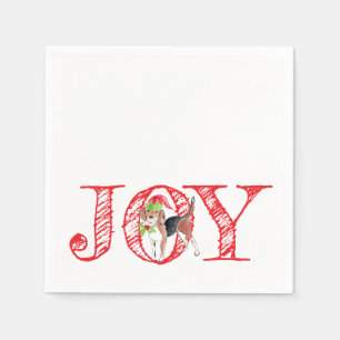 holiday typography JOY christmas dog festive Napkins