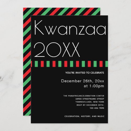Holiday Typography Kwanzaa Invitation