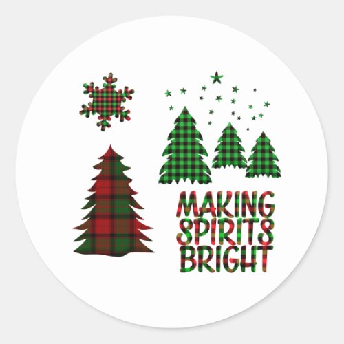 Holiday Typography trendy Christmas Classic Round Sticker