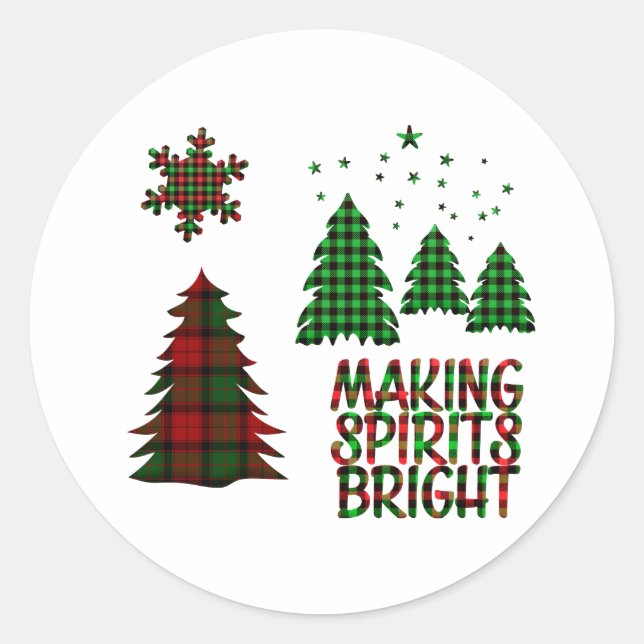 Holiday Typography trendy Christmas Classic Round Sticker