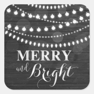 Holiday Typography trendy Christmas Square Sticker