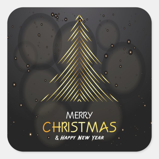 Holiday Typography trendy red glitter Christmas Sq Square Sticker (Front)