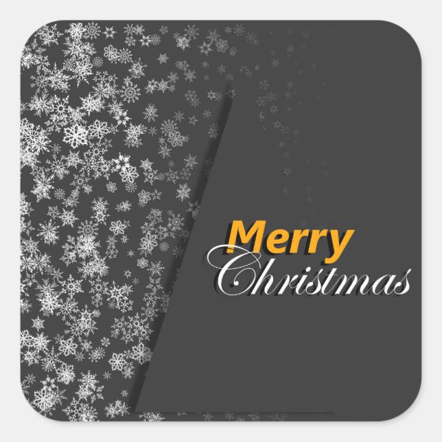 Holiday Typography trendy red glitter Christmas Square Sticker (Front)