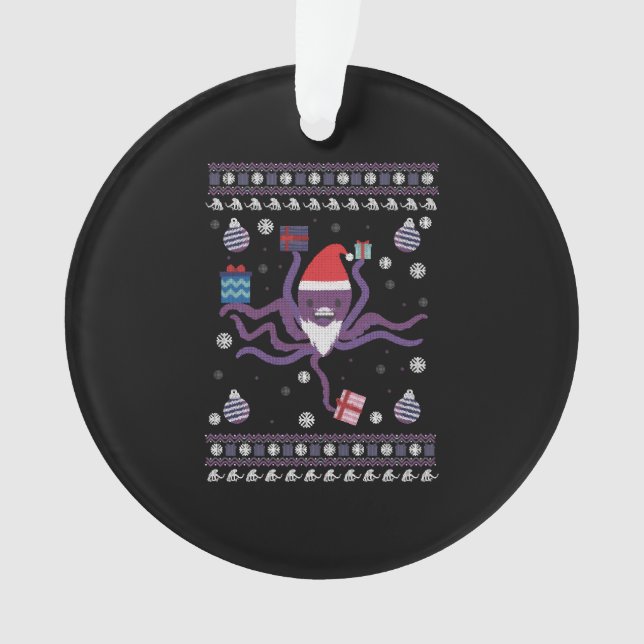 Holiday Ugly Christmas Sweater OCTOPUS CHRISTMAS Ornament (Front)