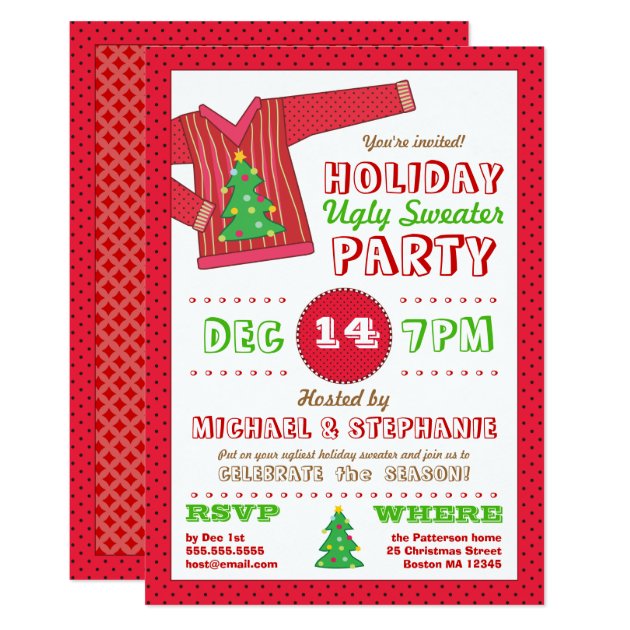 Holiday Ugly Sweater Christmas Party Invitation