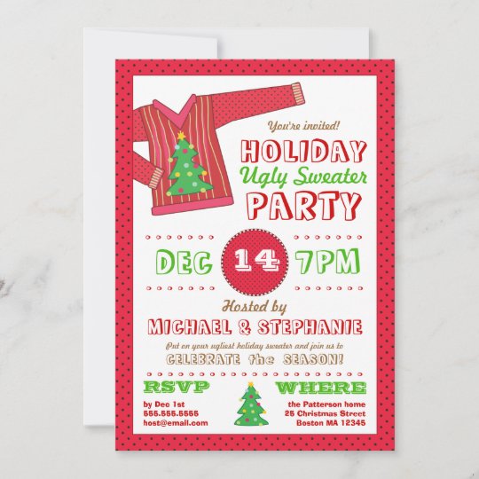 Holiday Ugly Sweater Christmas Party Invitation 