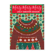Holiday Ugly Sweater customized theme invitation  Postcard