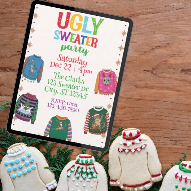 Holiday Ugly Sweater Party, colorful Invitation (Creator Uploaded)
