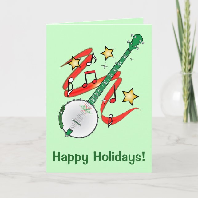 Holiday Ukulele with Notes and Stars (Front)