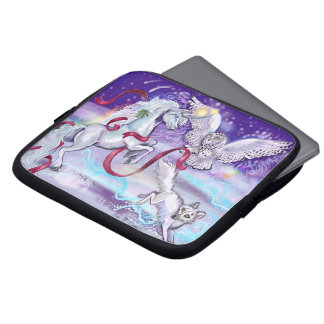 Holiday Unicorn Owl and Fox laptop case