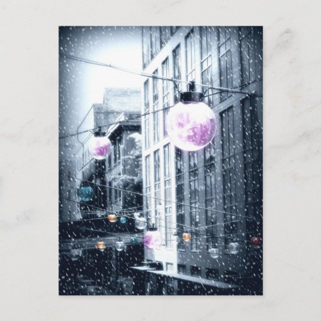 Holiday Urban Lights Christmas Postcard (Front)