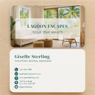 Holiday Vacation Rental QR Code Business Card