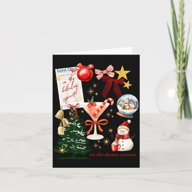 Holiday Vibes In The Holiday Srit Christmas Funny  Card (Front)