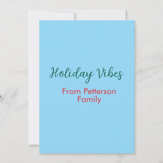 Holiday Vibes red Christmas add family name date b (Front)
