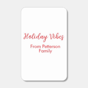 Holiday Vibes red Christmas add family name date b Matchboxes