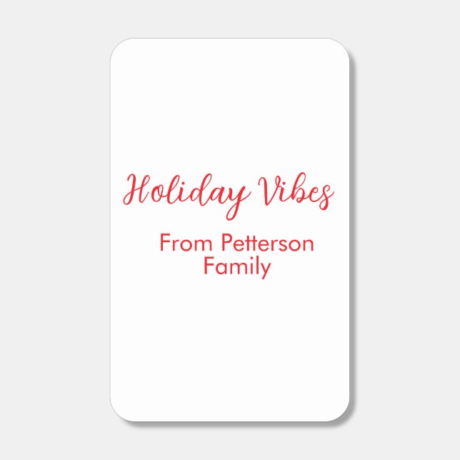 Holiday Vibes red Christmas add family name date b Matchboxes (Front)