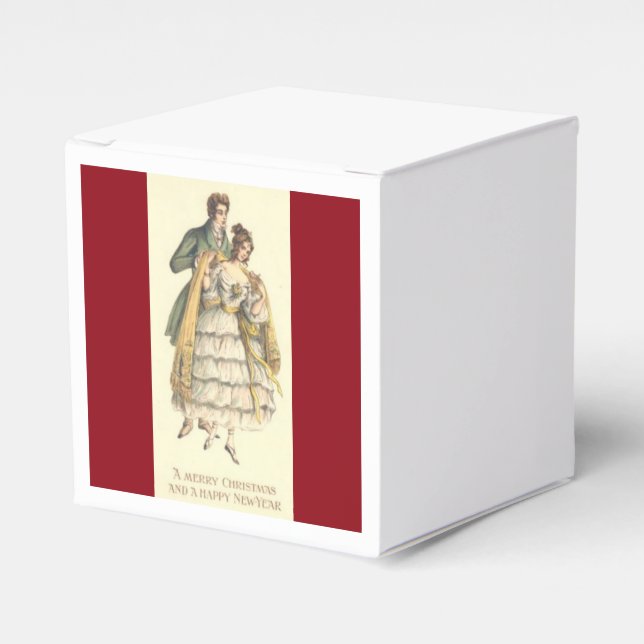 Holiday Vintage Christmas Party Favor Box (Front Side)