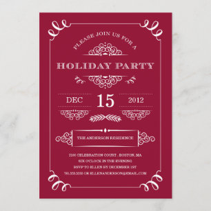 HOLIDAY VINTAGE HOLIDAY PARTY INVITATIONS