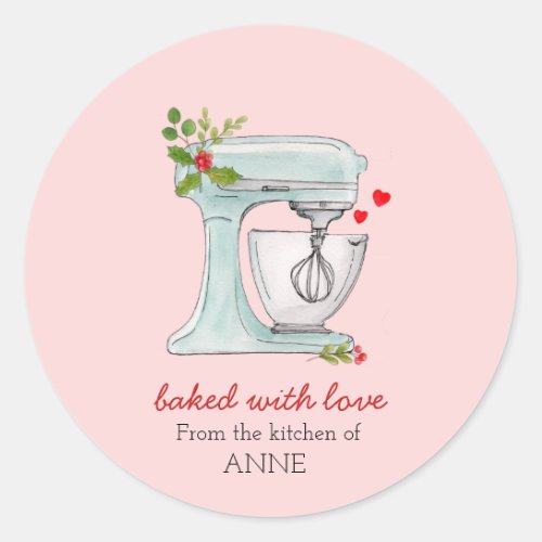 Holiday Watercolor cake mixer bakers Sticker