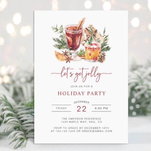 Holiday Watercolor Christmas Party Invitation | Zazzle