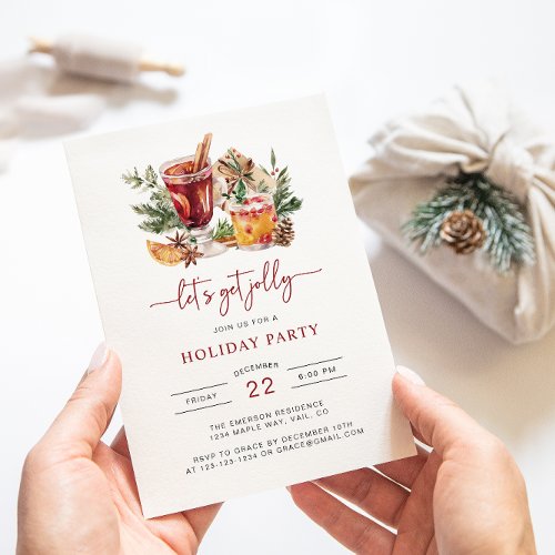 Holiday Watercolor Christmas Party Invitation