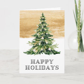 Holiday Watercolor Folded Greeting Card