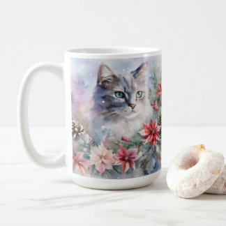 Holiday Watercolor Tabby Coffee Mug
