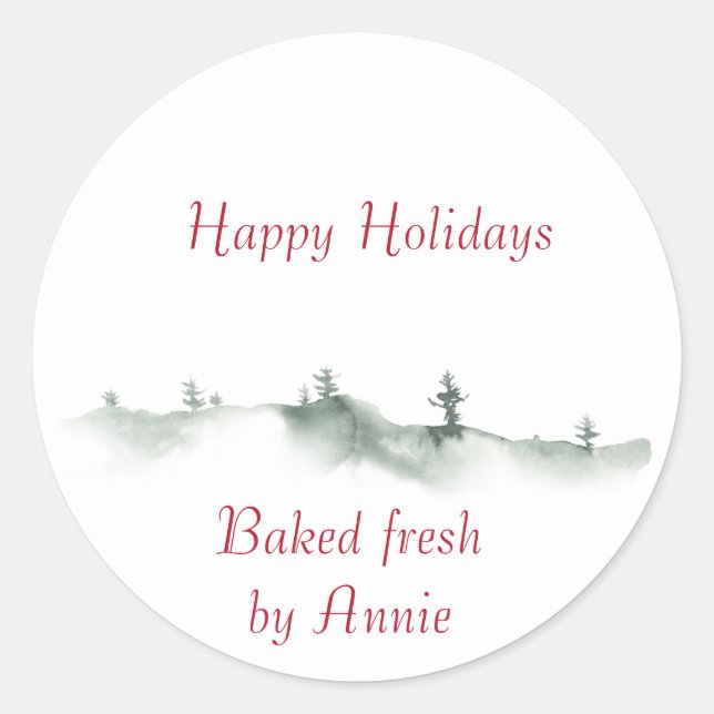 Holiday Watercolor Winter Label (Front)