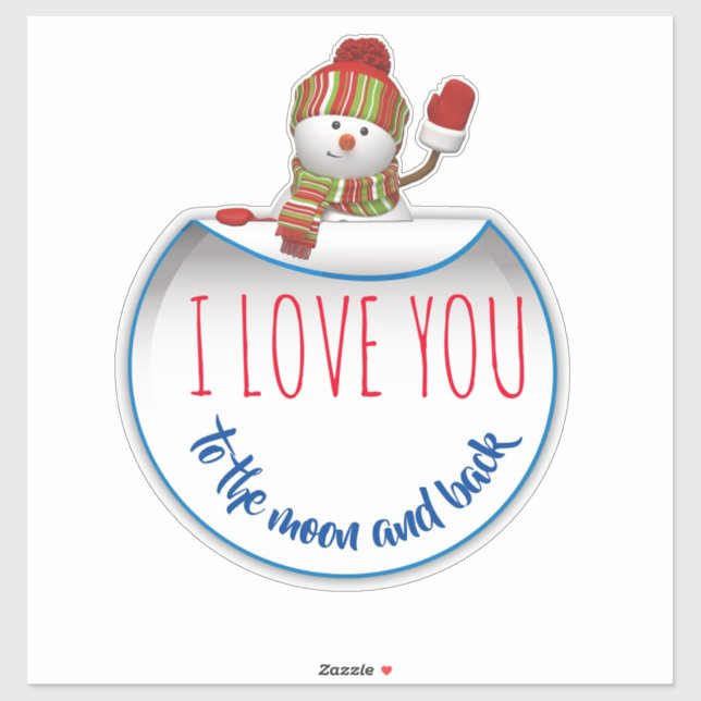 Holiday Waving Snowman Sticker (Sheet)