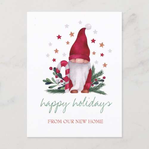 Holiday We Have MovedChristmas Gnome Announcement Postcard