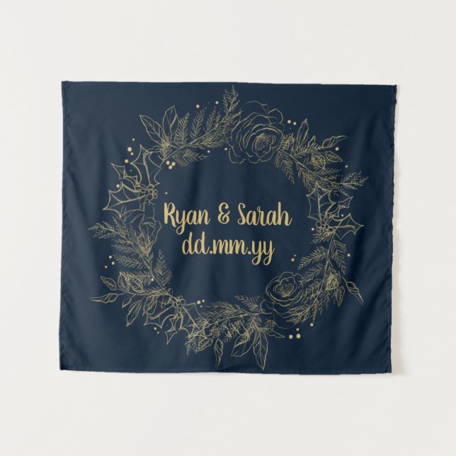 Holiday Wedding Backdrop, December Wedding Decor (Front (Horizontal))