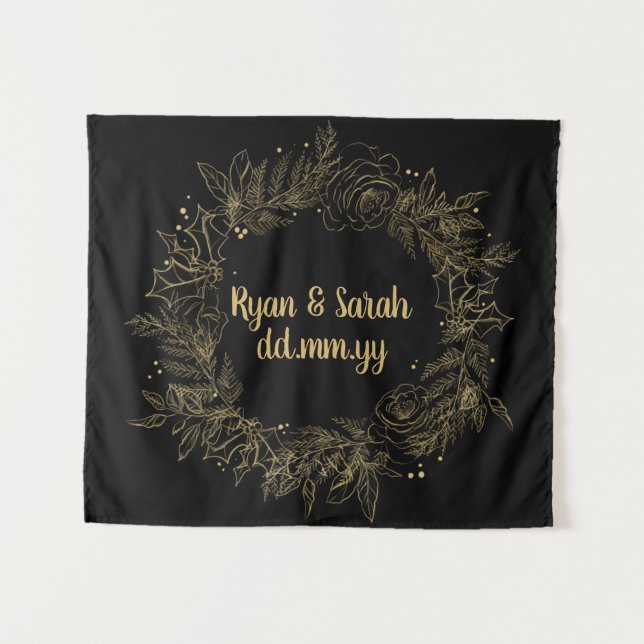 Holiday Wedding Backdrop Winter Photo Booth (Front (Horizontal))