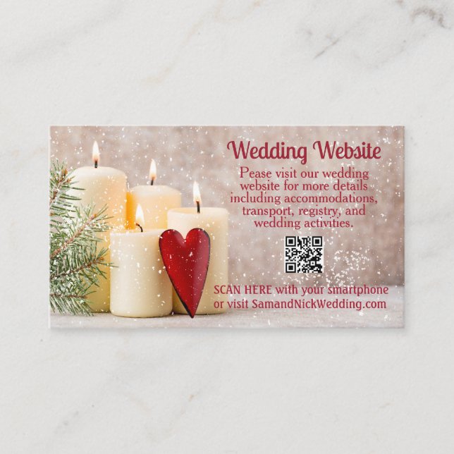 Holiday Wedding  Enclosure Card (Front)
