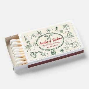 Holiday Wedding Matchboxes – Hand Drawn Style