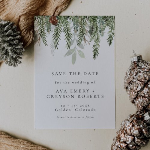 Holiday Wedding Save The Date Invitation