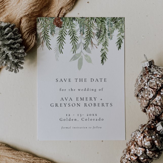 Holiday Wedding Save The Date Invitation