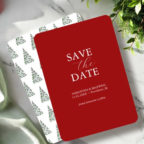 Holiday Wedding Save The Date Invitations