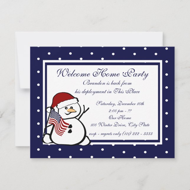 Holiday Welcome Home Military Invitation (Front)