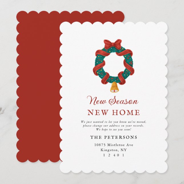 Holiday We've Moved New Address Announcements (Front/Back)