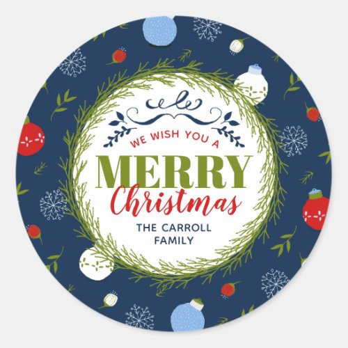 Holiday Whimsy Personalized Christmas Stickers