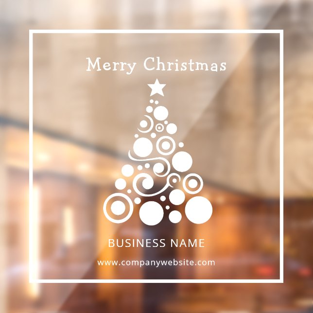 Holiday White Christmas Tree Window Decoration Window Cling (Sheet 2)