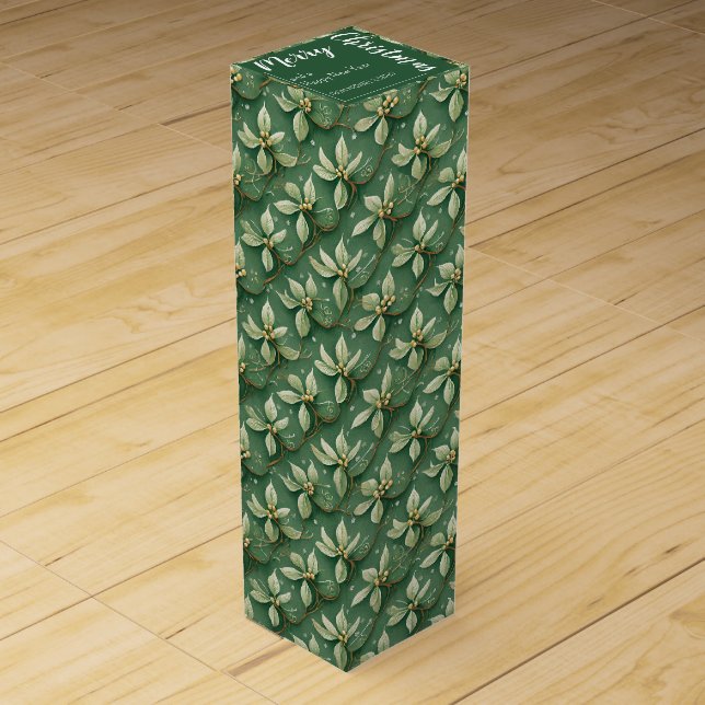 Holiday White Poinsettia  Wine Box (Front)