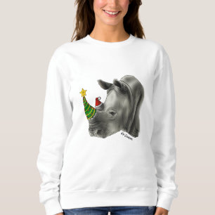 Holiday white rhino sweatshirt