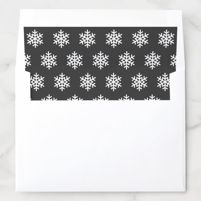 Holiday White Snowflake Pattern Envelope Liner (In Envelope)